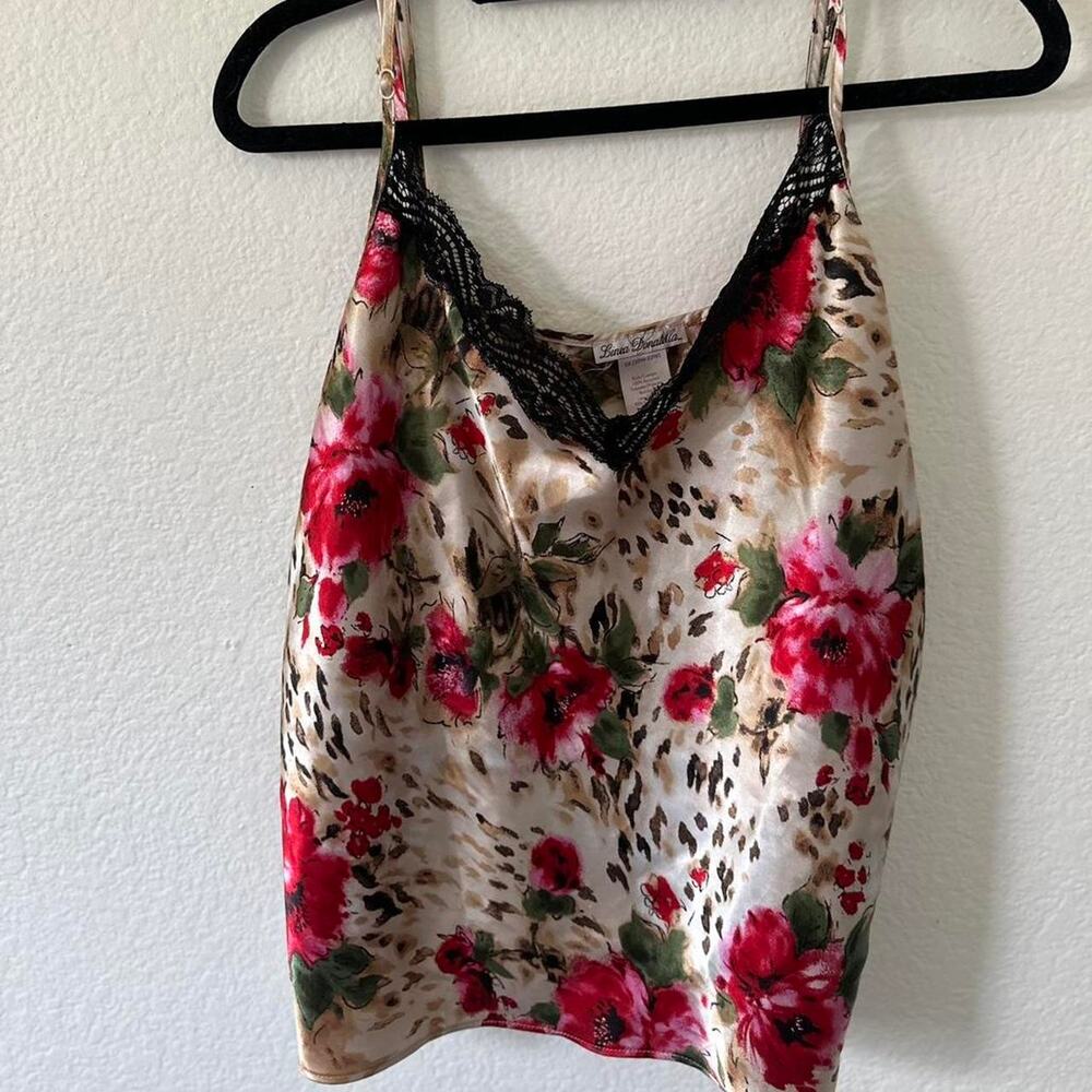 Floral satin cami top and bottoms